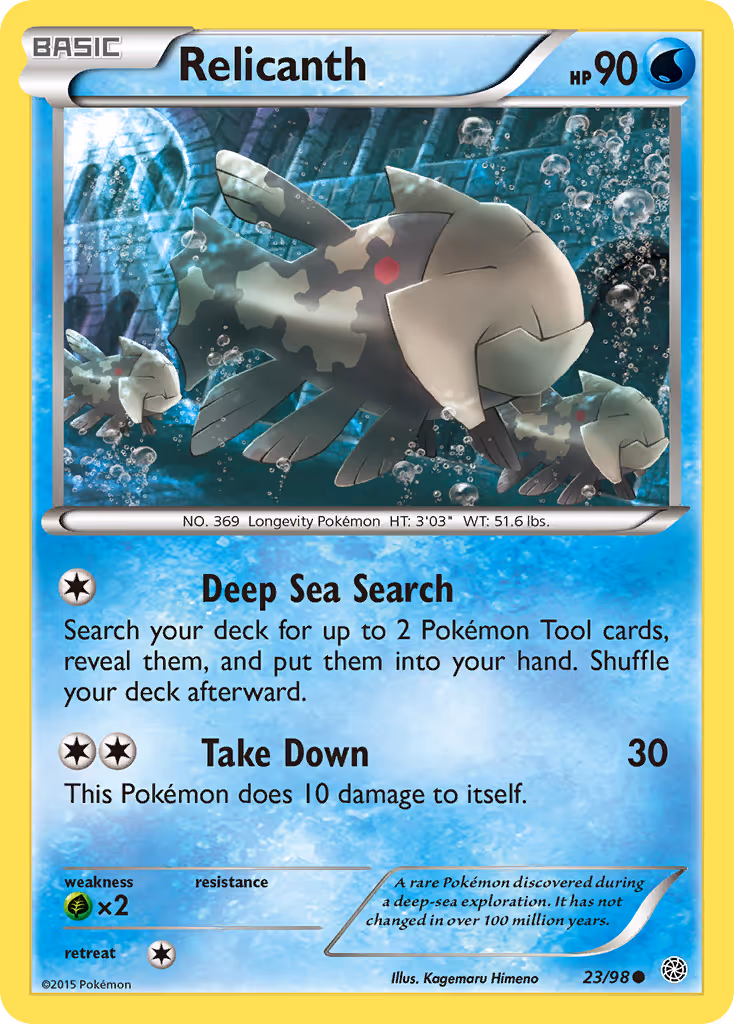 Relicanth 23/98 Pokemon card