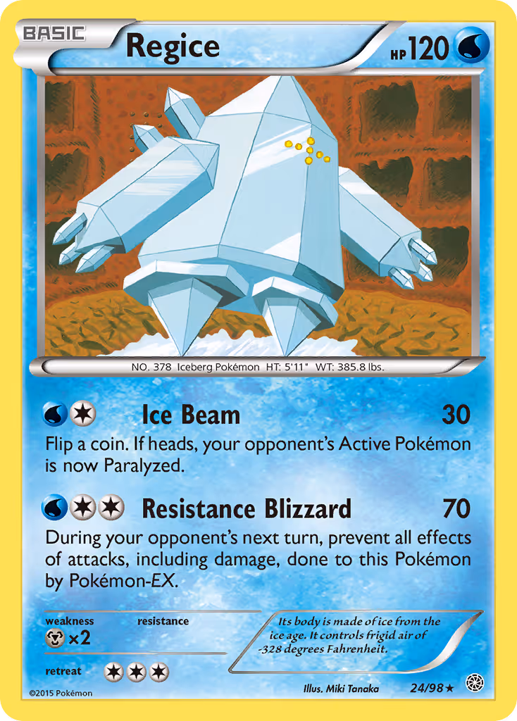 Regice 24/98 Pokemon card