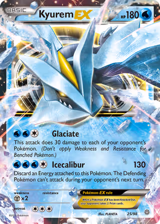 Kyurem EX 25/98 Pokemon card