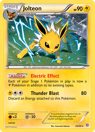 Jolteon 26/98 Pokemon card