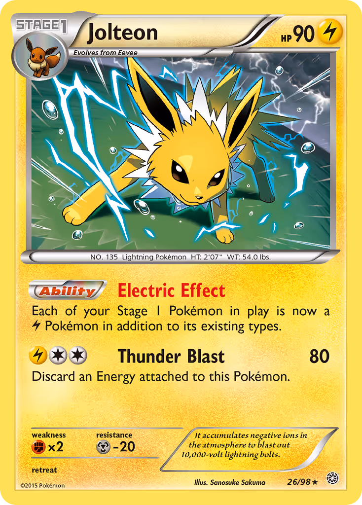 Jolteon 26/98 Pokemon card