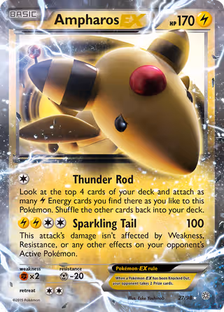 Ampharos EX 27/98 Pokemon card
