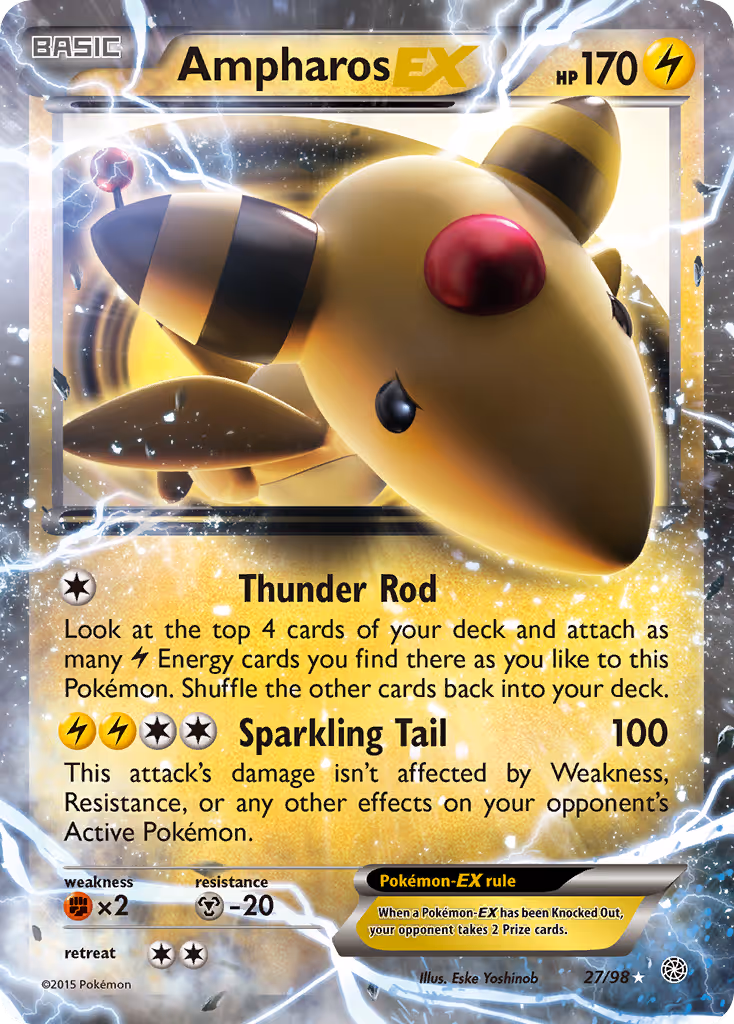 Ampharos EX 27/98 Pokemon card