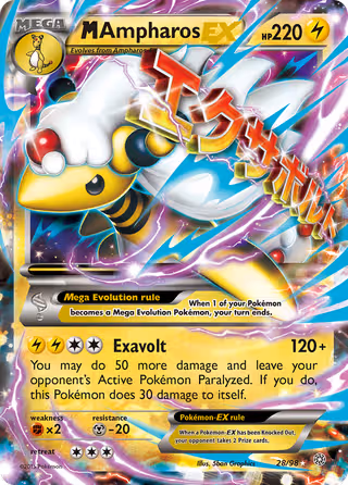 M Ampharos EX 28/98 Pokemon card