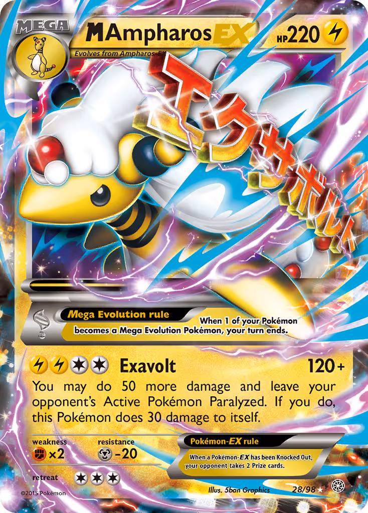 M Ampharos EX 28/98 Pokemon card