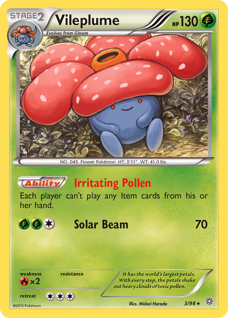 Vileplume 3/98 Pokemon card