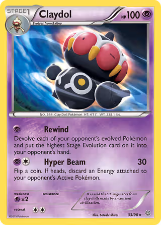 Claydol 33/98 Pokemon card
