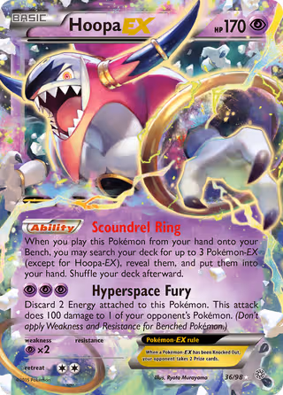 Hoopa EX 36/98 Pokemon card