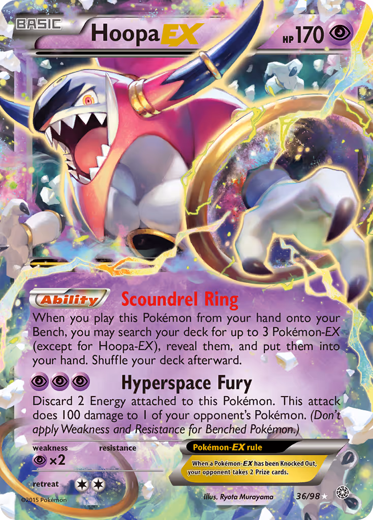 Hoopa EX 36/98 Pokemon card