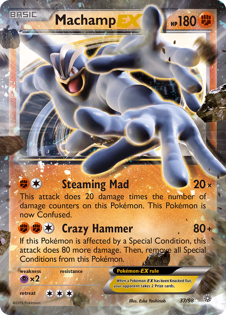 Machamp EX 37/98 Pokemon card