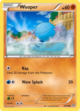 Wooper 38/98 Pokemon card