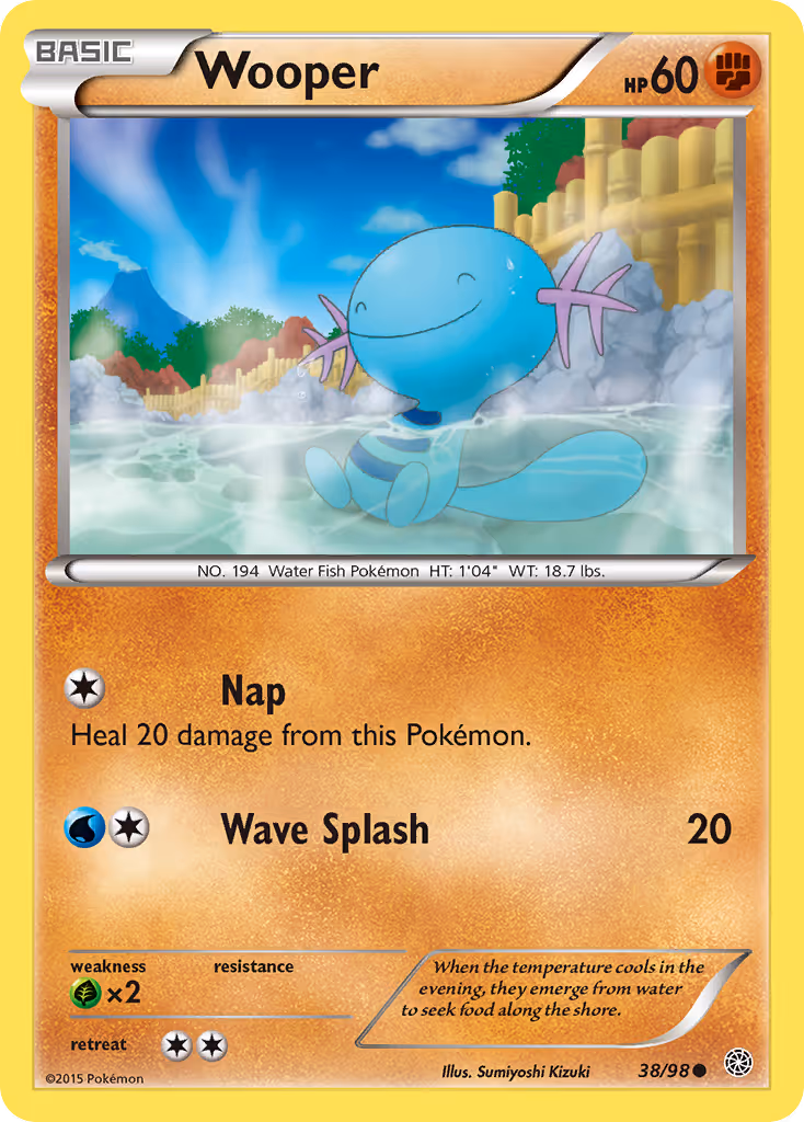 Wooper 38/98 Pokemon card