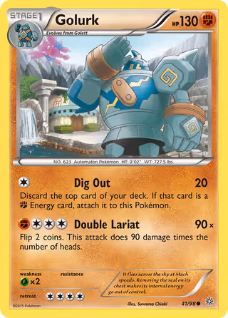 Golurk 41/98 Pokemon card