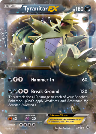 Tyranitar EX 42/98 Pokemon card