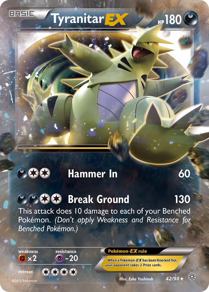 Tyranitar EX 42/98 Pokemon card