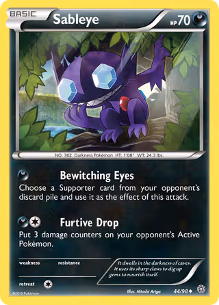 Sableye 44/98 Pokemon card