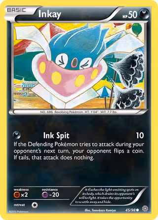 Inkay 45/98 Pokemon card