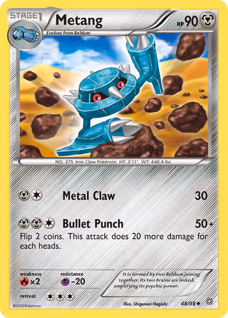 Metang 48/98 Pokemon card