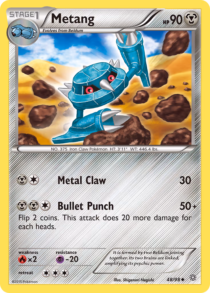 Metang 48/98 Pokemon card