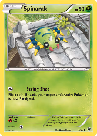 Spinarak 5/98 Pokemon card