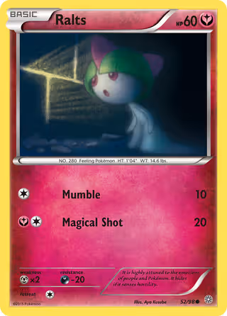 Ralts 52/98 Pokemon card