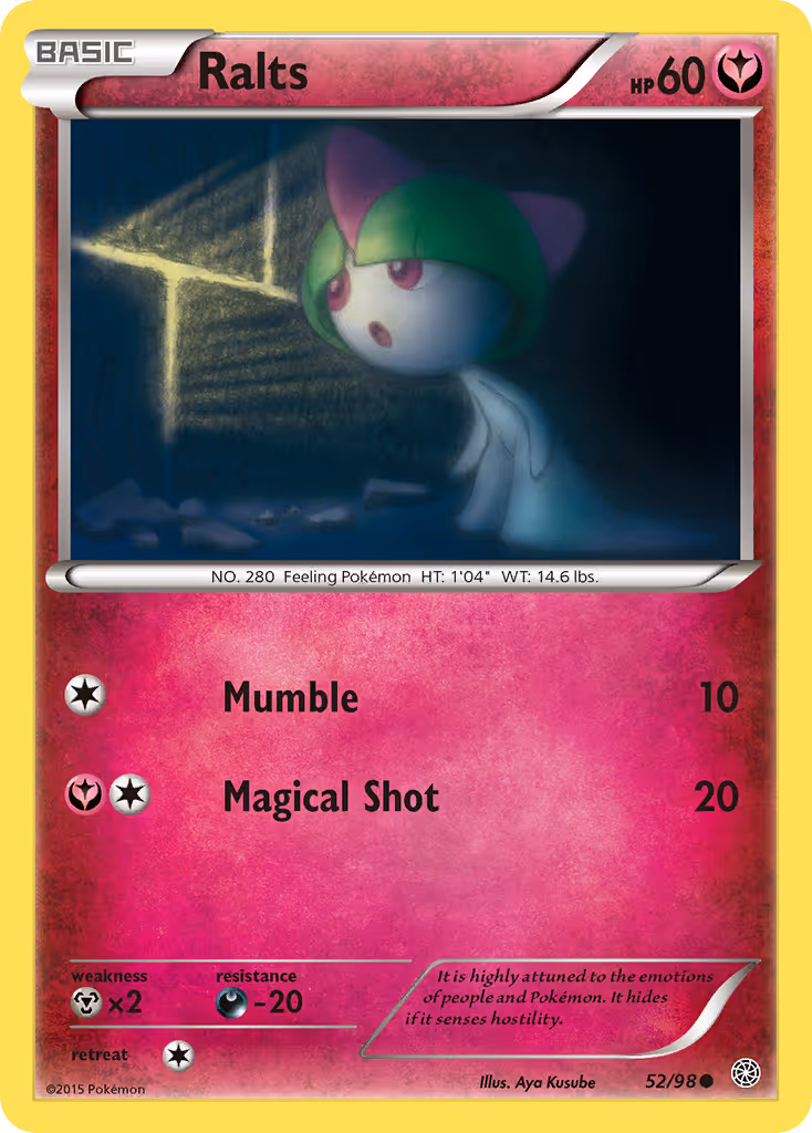 Ralts 52/98 Pokemon card