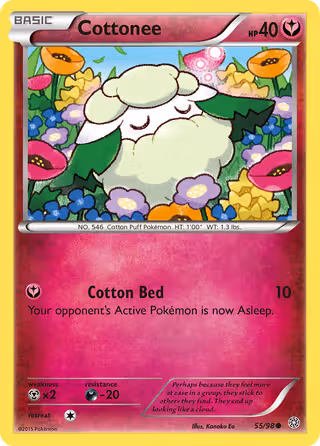 Cottonee 55/98 Pokemon card
