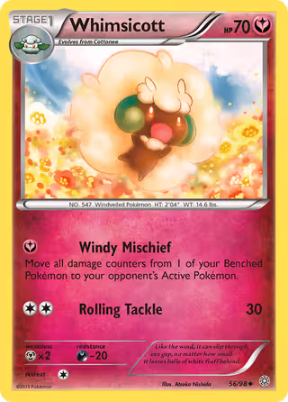 Whimsicott 56/98 Pokemon card