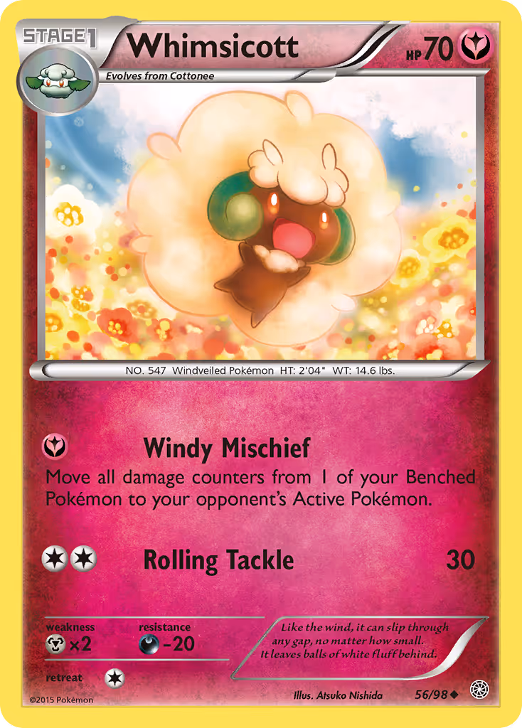 Whimsicott 56/98 Pokemon card
