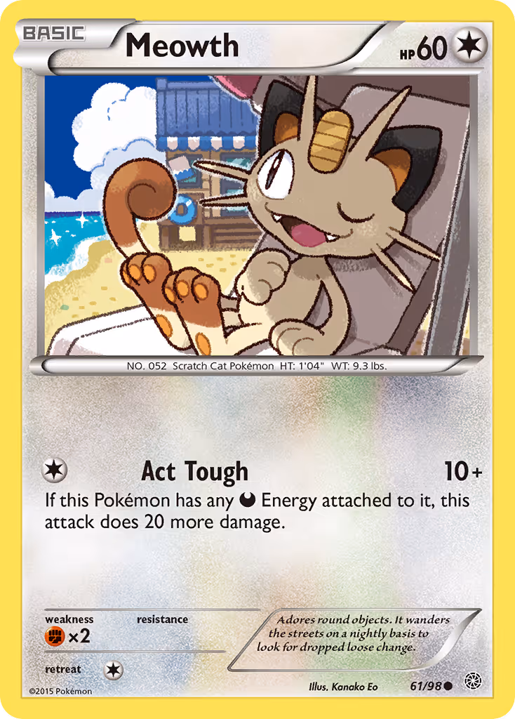 Meowth 61/98 Pokemon card