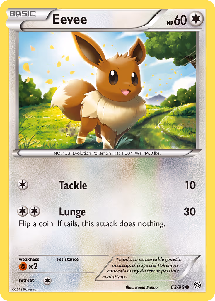 Eevee 63/98 Pokemon card