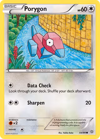Porygon 64/98 Pokemon card