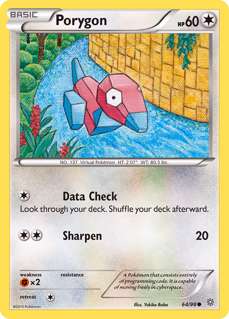 Porygon 64/98 Pokemon card