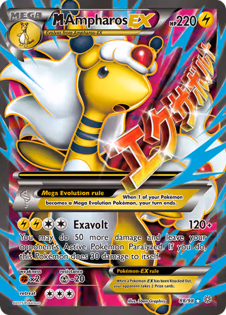 M Ampharos EX 88/98 Pokemon card