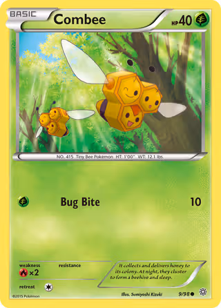 Combee 9/98 Pokemon card