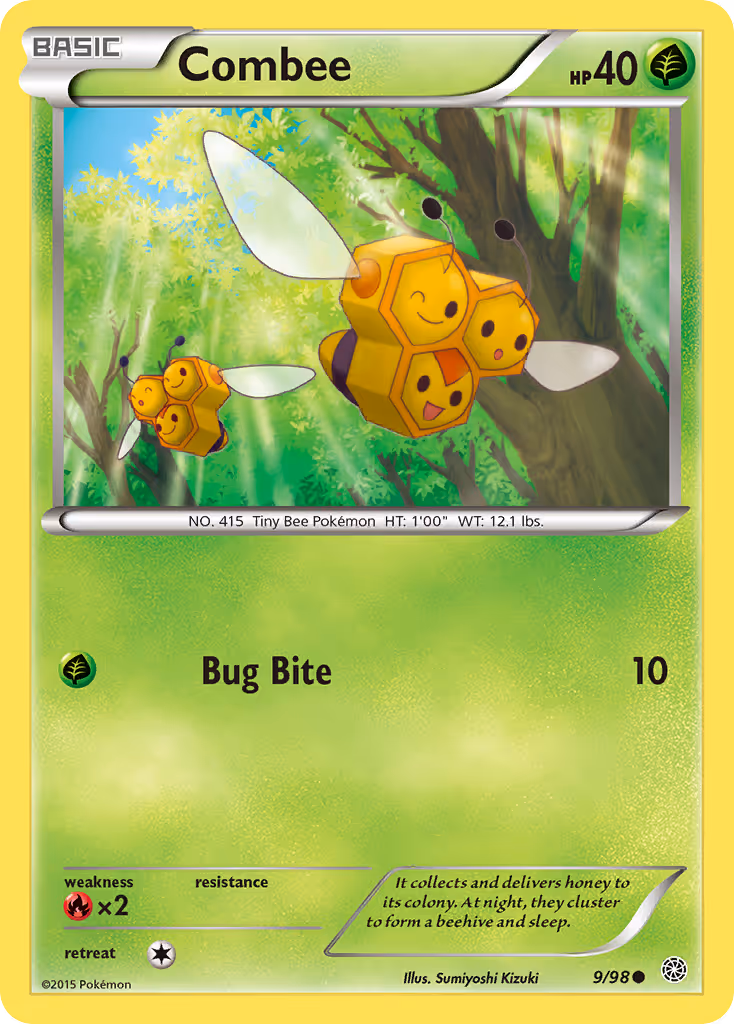 Combee 9/98 Pokemon card