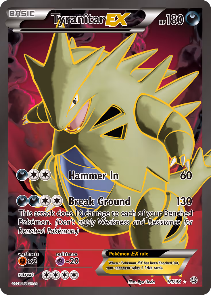 Tyranitar EX 91/98 Pokemon card