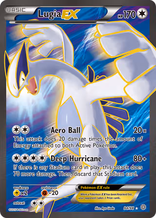 Lugia EX 94/98 Pokemon card