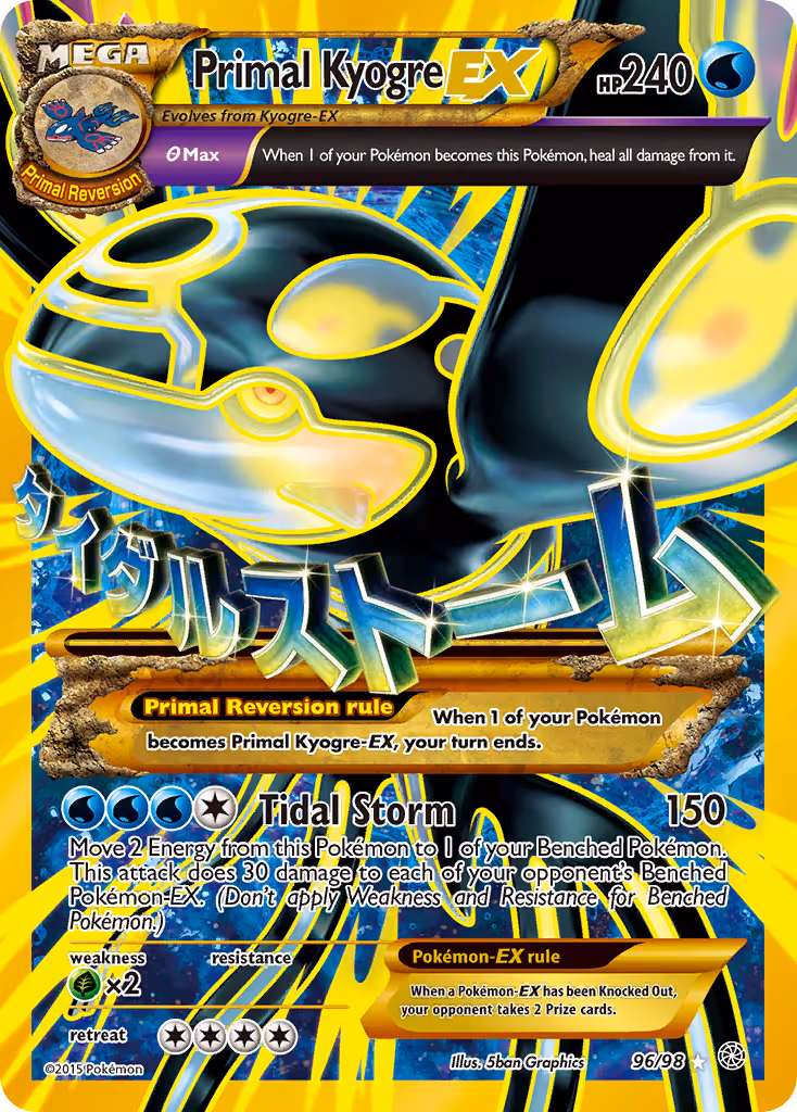 Primal Kyogre EX 96/98 Pokemon card