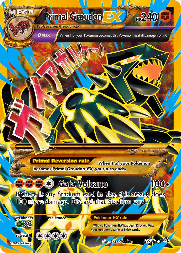 Primal Groudon EX 97/98 Pokemon card
