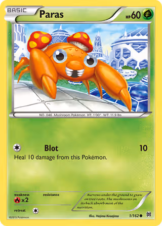 Paras 1/162 Pokemon card