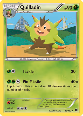 Quilladin 10/162 Pokemon card