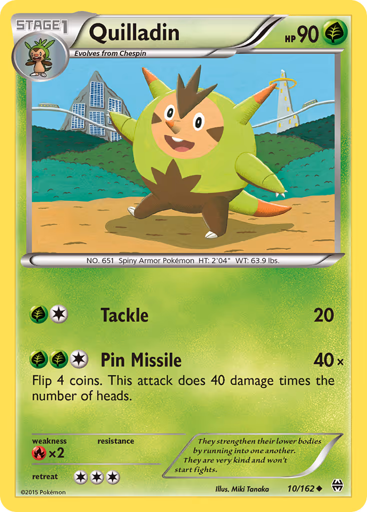 Quilladin 10/162 Pokemon card
