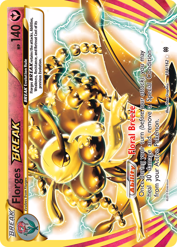 Florges BREAK 104/162 Pokemon card