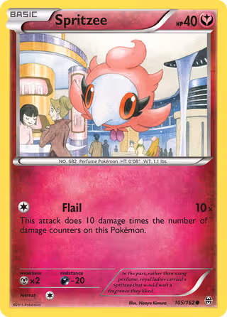 Spritzee 105/162 Pokemon card