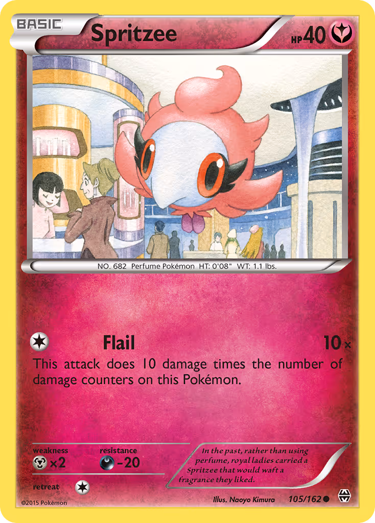 Spritzee 105/162 Pokemon card