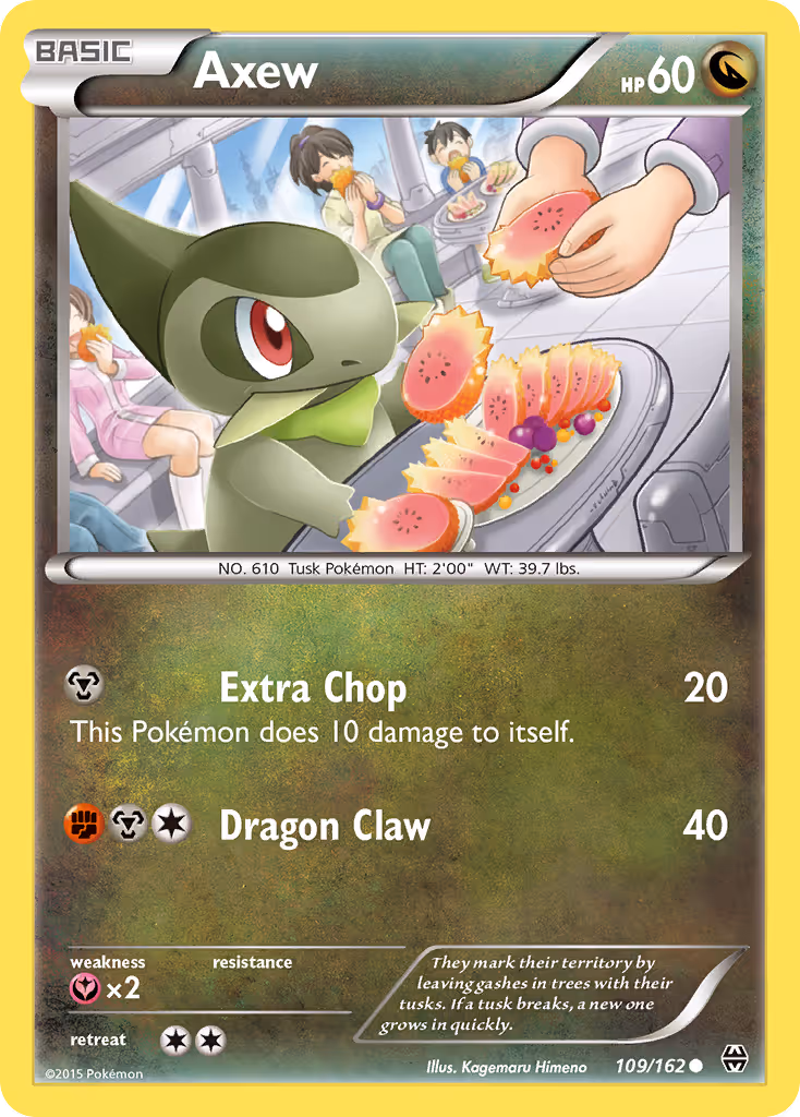 Axew 109/162 Pokemon card