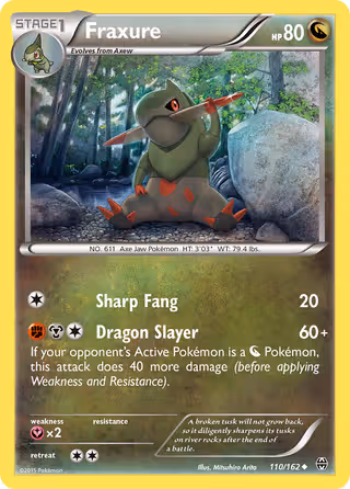 Fraxure 110/162 Pokemon card