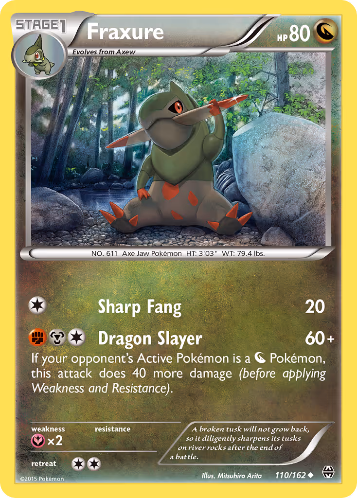 Fraxure 110/162 Pokemon card