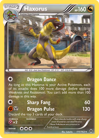 Haxorus 111/162 Pokemon card